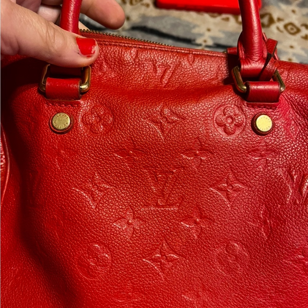 Louis Vuitton EUC COA* Speedy Bandouliere Empriente Cherry - Picture 4 of 17